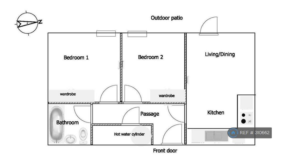 Lot: 93 - GROUND FLOOR TWO-BEDROOM FLAT WITH PATIO - 